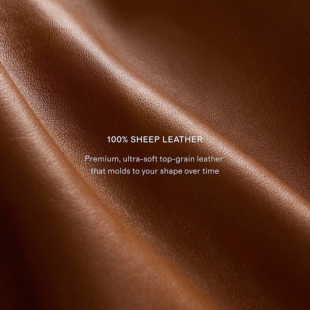 Quince Men 100% Leather Harrington Jacket Dark‎ Cognac Brown XL - Picture 5 of 11